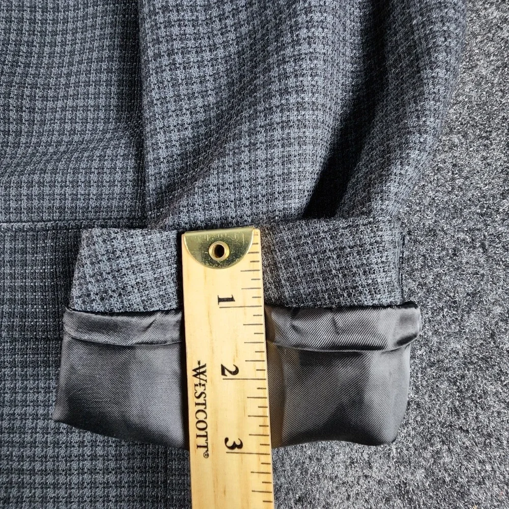 Dario di Napoli Gray Houndstooth Tweed 100% Wool Blazer‎ Sport Coat Jacket 46L
